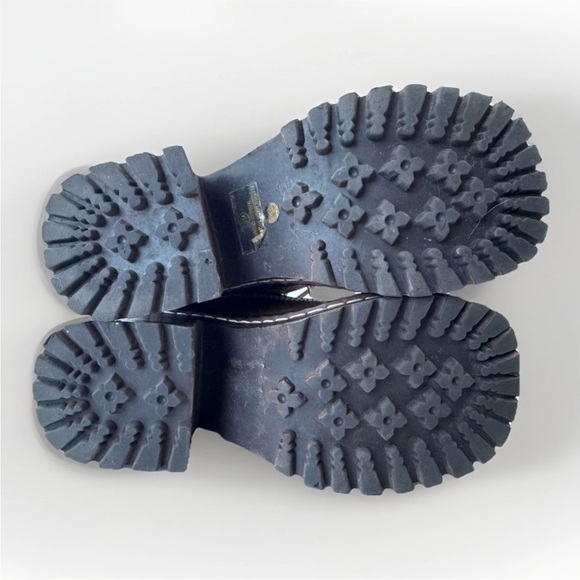 Vintage 90s Y2K SODA Brown Faux Chunky Platform Distressed Lace up moto boot 6.5 - Picture 10 of 13